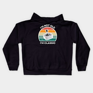 I'm not old, I'm Classic | Joystick | Retro Hardware | Vintage Sunset | '80s '90s Video Gaming Kids Hoodie